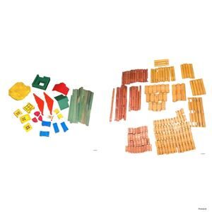 Vintage The Original Lincoln Logs ~5.5Lbs 175+ Pieces Lot Learning Flag Roof